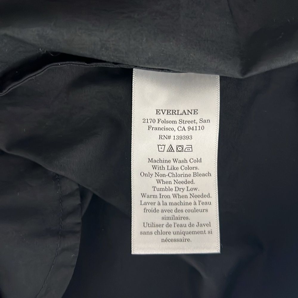 New Everlane The Supima® Puff-Sleeve Dress in Black Size M - Picture 7 of 13
